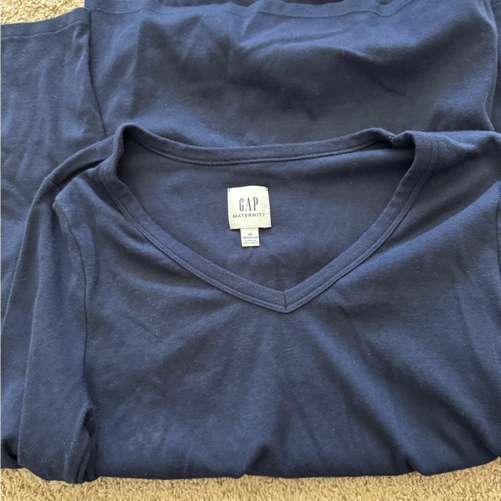 GAP Maternity Deep Blue V-Neck Shirt